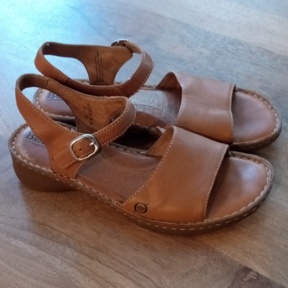 Born Tan Leather Strap Sandals